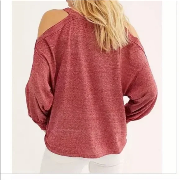 NWOT Free People Cold Shoulder Long-sleeve Top L